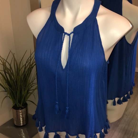 Lilly Pulitzer Tops - Lilly Pulitzer (M) tank blue tassels